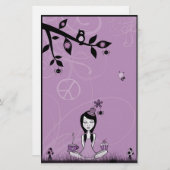  Miss Paarse Stationery Briefpapier (Voorkant / Achterkant)