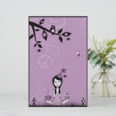  Miss Paarse Stationery Briefpapier (Staand voorkant)