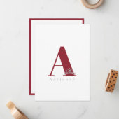 Miss Pageant Bridal Crown Note Card-Cranberry Notitiekaartje (Voorkant / Achterkant in situ)