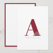 Miss Pageant Bridal Crown Note Card-Cranberry Notitiekaartje (Voorkant / Achterkant)