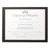 Miss Pageant Certificates-Deelnemer Notitieblok (Voorkant)