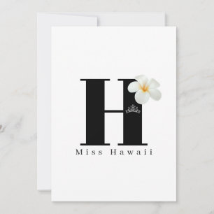 Miss Pageant Crown Flat Note Cards-Black Notitiekaartje