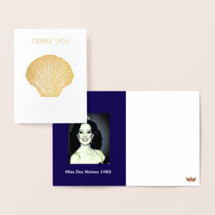Miss Pageant Custom Photo Seashell Bedankt Folie Kaarten