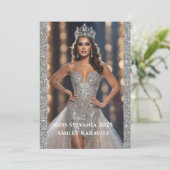 Miss Pageant Glitter Autograph Kaart (Staand voorkant)