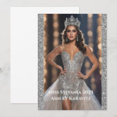 Miss Pageant Glitter Autograph Kaart (Voorkant / Achterkant)