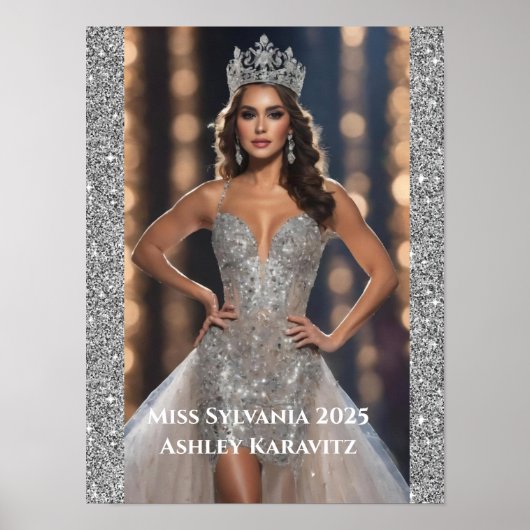 Miss Pageant Glitter Persoonlijk Portret Poster (Voorkant)