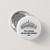 Miss Pageant Knop Winnaar Kroon Speld Ronde Button 3,2 Cm (Voorkant /achterkant)