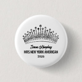 Miss Pageant Knop Winnaar Kroon Speld Ronde Button 3,2 Cm