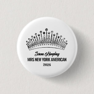 Miss Pageant Knop Winnaar Kroon Speld Ronde Button 3,2 Cm