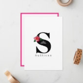 Miss Pageant Tiara Crown Flat Note Cards-Roos Notitiekaartje (Voorkant / Achterkant in situ)