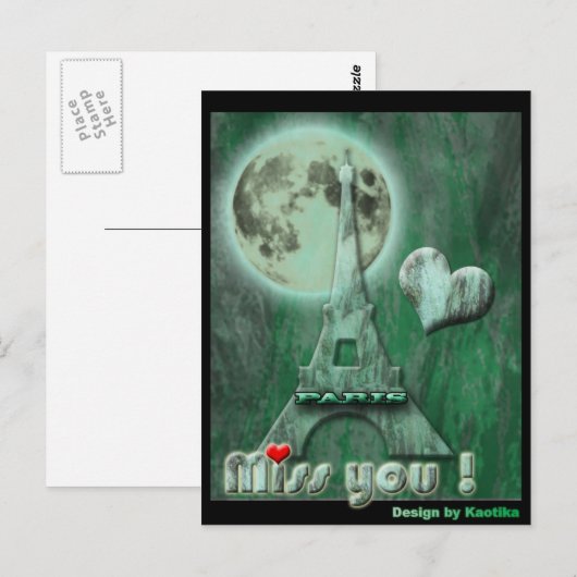 Miss Paris Briefkaart (Voorkant / Achterkant)