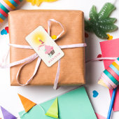 Miss Pink Cupcake Girl 1e verjaardag Etiket