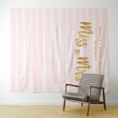 Miss Pink Stripes Boho Chic Bridal achtergrond Wandkleed (In Situ (horizontaal))