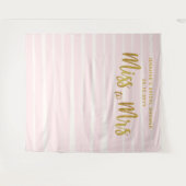 Miss Pink Stripes Boho Chic Bridal achtergrond Wandkleed (Voorkant (horizontaal))