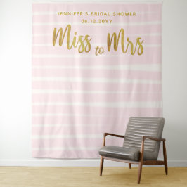 Miss Pink Stripes Boho Chic Bridal achtergrond Wandkleed