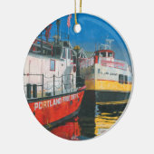Miss Portland Vuurboot en Casco Bay Veerboten Keramisch Ornament (Links)