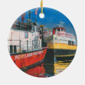 Miss Portland Vuurboot en Casco Bay Veerboten Keramisch Ornament (Achterkant)