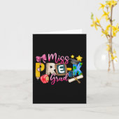 Miss Pre-k Afstudeerder Afstuderen Shirt Meisje Ki Kaart (Gele Bloem)