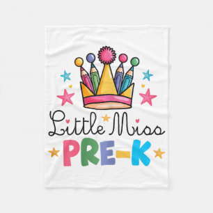 Miss Pre-k Potloden Kroon Schattig Ck Naar School Fleece Deken