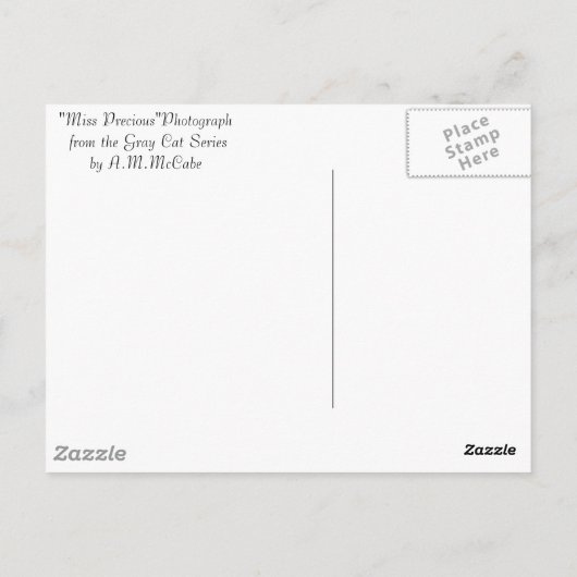 "Miss Precious" Briefkaart (Achterkant)