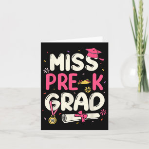 Miss Prek Afstudeerder Preschool Afstuderen Meisje Kaart