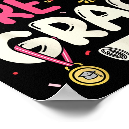 Miss Prek Afstudeerder Preschool Afstuderen Meisje Poster (Hoek)