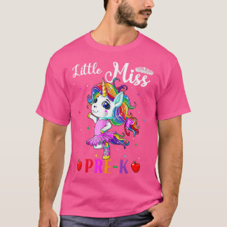 Miss Prek Cute Unicorn Funny terug naar Schoo T-shirt
