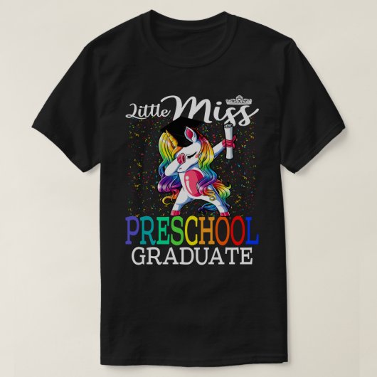 Miss Preschool Afstuderen Unicorn T-shirt (Design voorkant)