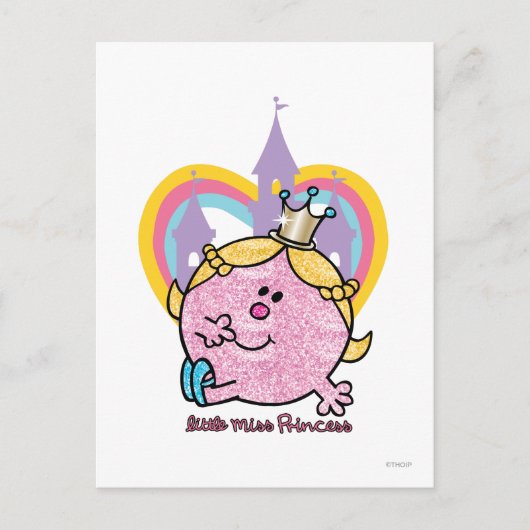 Miss Princess Posing met Castle & Heart Briefkaart (Voorkant)