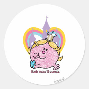 Miss Princess Posing met Castle & Heart Ronde Sticker
