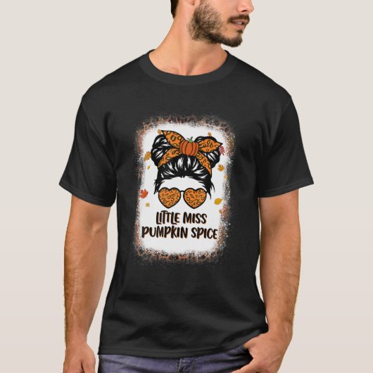 Miss Pumpkin Spice Messy Buns Leopard Hallo T-shirt (Voorkant)
