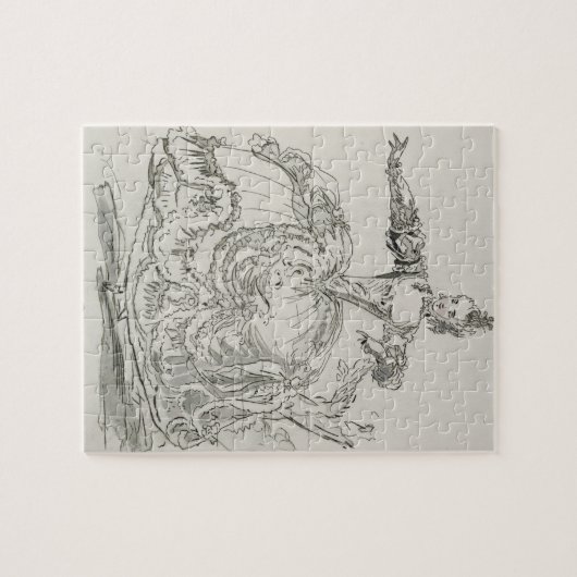 Miss Puvigne als het levende standbeeld, in Pigmal Legpuzzel (Horizontaal)