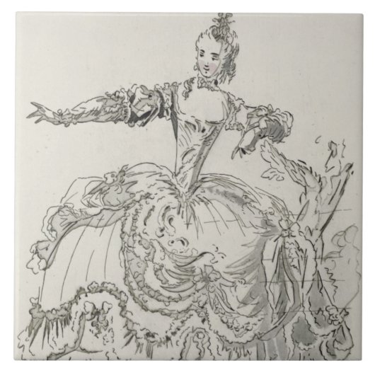 Miss Puvigne als het levende standbeeld, in Pigmal Tegeltje (Voorkant)