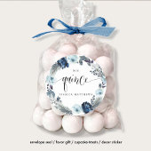 Miss Quince, Spaans, Krans Blauw Bloemen Ronde Sticker