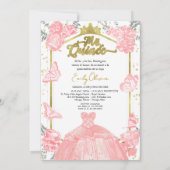 Miss Quince uitnodiging Tweetalige roze jurk Bloem (Achterkant)