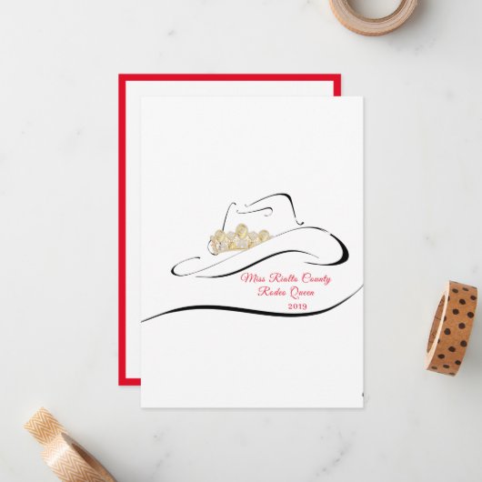 Miss Rodeo Crown Pageant Note Cards Notitiekaartje (Voorkant / Achterkant in situ)