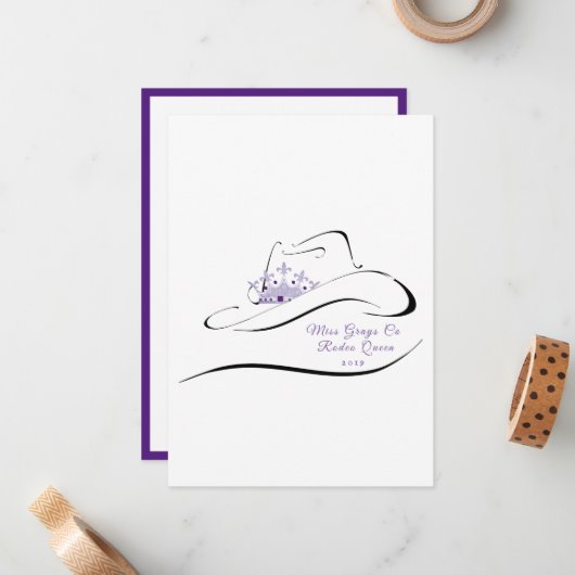 Miss Rodeo Crown Pageant Note Cards Notitiekaartje (Voorkant / Achterkant in situ)