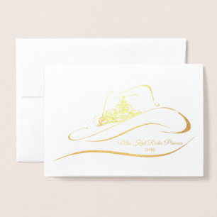 Miss Rodeo Pageant Crown Foil Crown Note Card Folie Kaarten