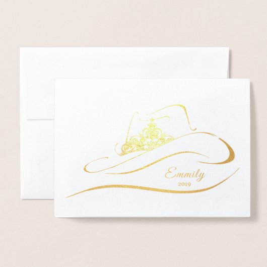 Miss Rodeo Pageant Crown Folie Crown Note Kaart (Voorkant met envelop)