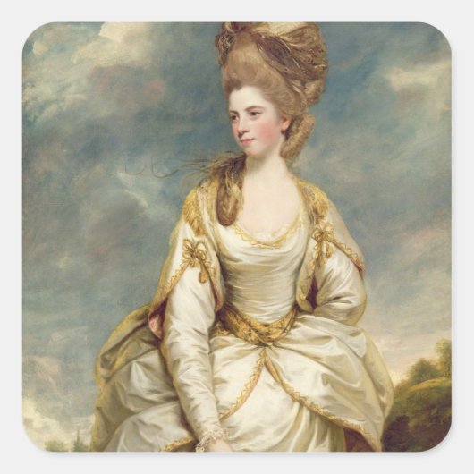 Miss Sarah Campbell, 1777-78 (olie op canvas) Vierkante Sticker (Voorkant)