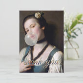 Miss Sassy die bubbelgom blaast Bedankkaart (Staand voorkant)