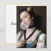 Miss Sassy die bubbelgom blaast Bedankkaart (Voorkant / Achterkant)