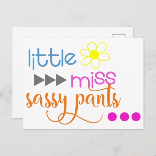 Miss Sassy Pants Briefkaart (Voorkant / Achterkant)