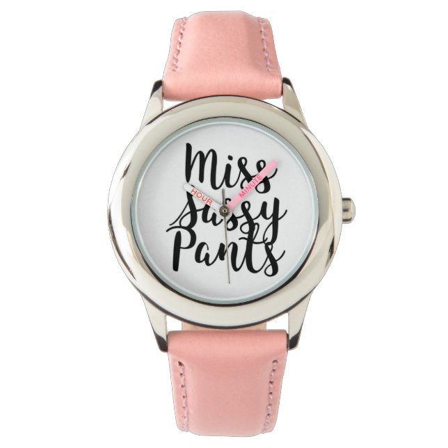 MISS SASSY PANTS (PINK BAND) WATCH HORLOGE (Voorkant)