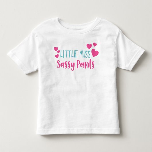 Miss Sassy Pants, Sassy, Sassy Girl, Hearts Kinder Shirts (Voorkant)