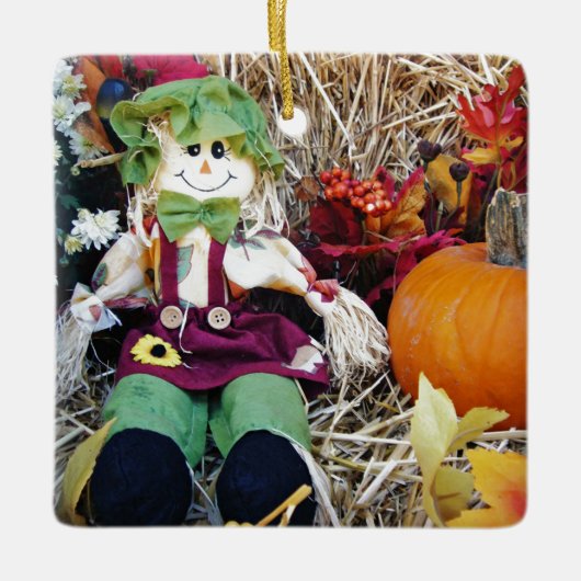 Miss Scarecrow-Ornament Keramisch Ornament (Voorkant)