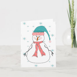 Miss Snowman, Sneeuwende Sneeuw grillig primitief Feestdagen Kaart
