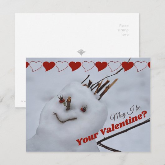 Miss Snowman uit liefde CC1199 Funny Valentijn Briefkaart (Voorkant / Achterkant)
