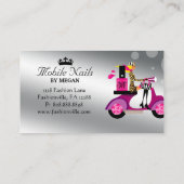 Miss Socialite Nail Salon Scooter Girl Mode Visitekaartje (Achterkant)