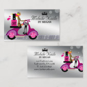 Miss Socialite Nail Salon Scooter Girl Mode Visitekaartje (Voorkant / Achterkant)